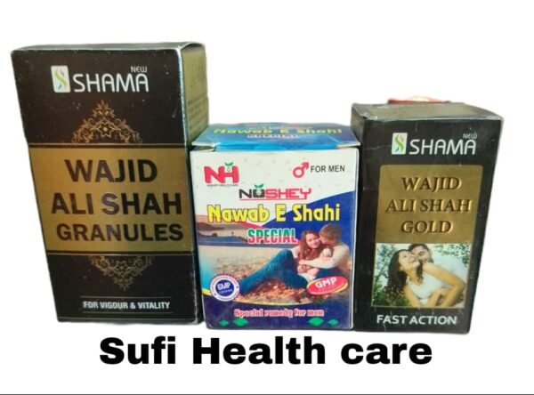 New shama wajid ali shah granules 100gm Goli Nawab E shahi Specil 125gm Wajid ali shah gold 10 capsule