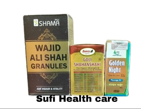 New shama wajid ali shah granules 100gm Goli Shahanshahi 30pills Golden night tila15ml