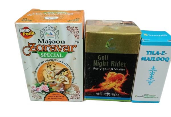 Sufi health care( Majoon Zoravar specil 150gm ) (Goli NIght Rider 10cp ) FREE Tila Majlooq 10ml